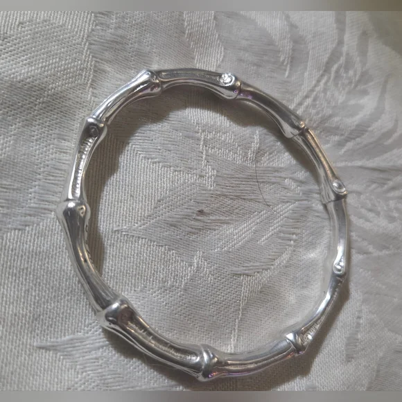 Tiffany & Co Sterling Silver Bamboo Bangle Bracelet - Picture 2 of 15